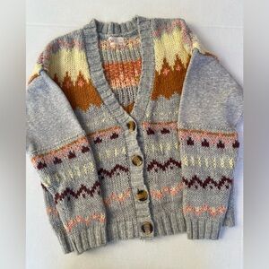 SO Juniors Mixed Media Fair Isle Cardigan